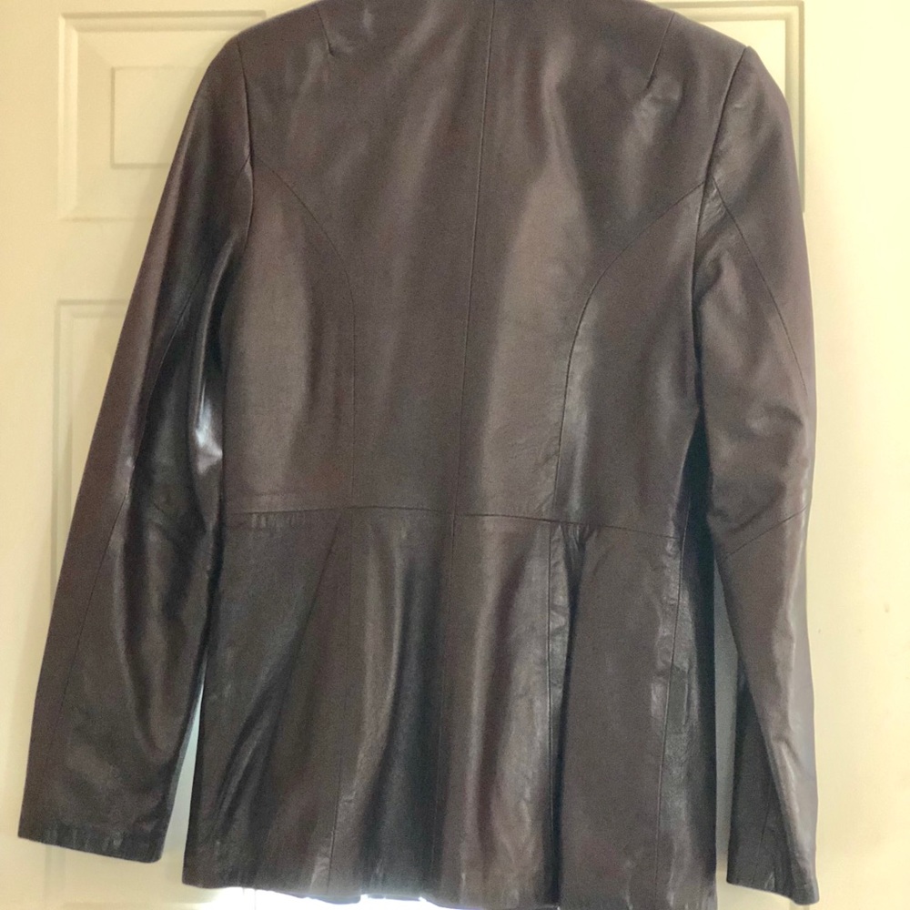Chocolate brown 100% leather jacket